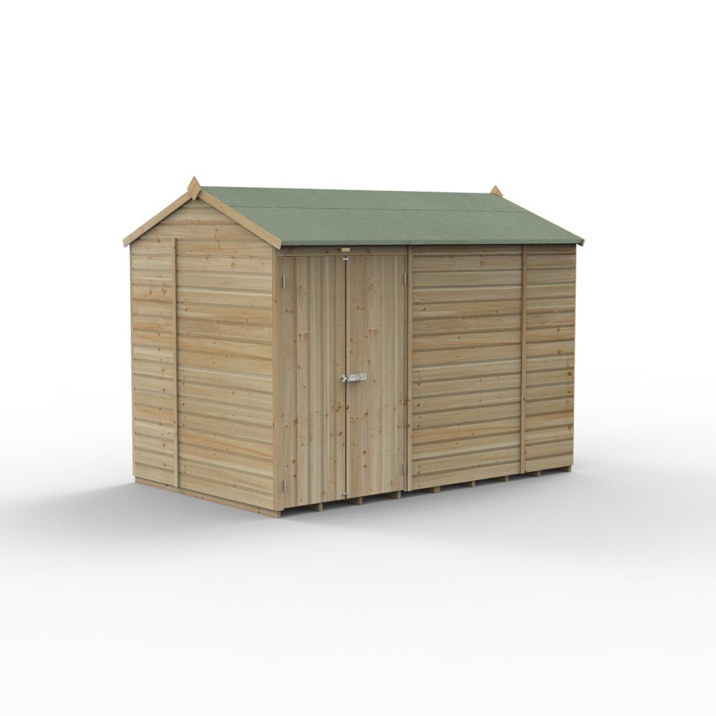 Beckwood 10×6 Reverse Apex Shed – No Windows – Double Door with Installation 5013053198100 2